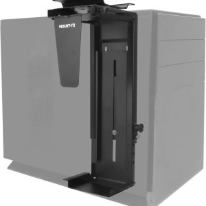Mount-It! CPU Under Desk Mount Bracket - Computer Tower Wall and Under Counter Holder, 360 Degree Swivel Adjustable Height and Width Wall-Mountable